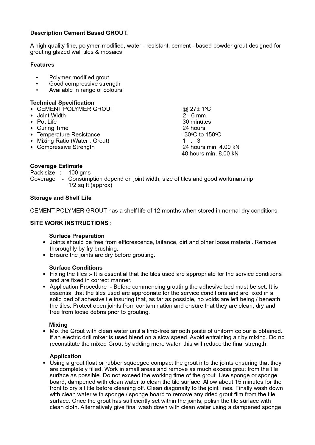 Cement Grout White 100Gm Sai Mosaic Art